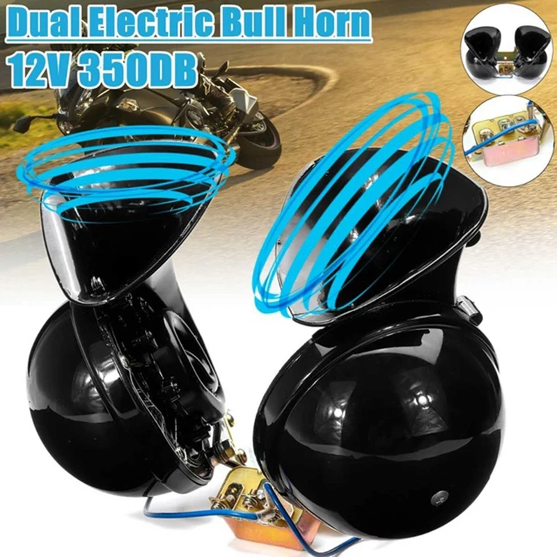 1 Paio Dc 12V 350Db Universale Impermeabile Snail Air Horn Suono Estremamente Forte Per Camion Pickup Moto Barca Auto