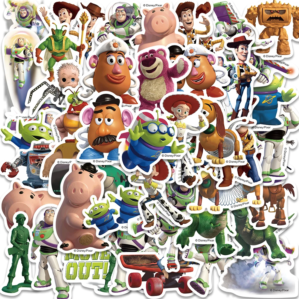 10/50Pcs Disney 3D Cute Anime Toy Story Lotso Cartoon Stickers Decalcomanie Kids Toy Laptop Phone Scrapbook Car Decoration Sticker