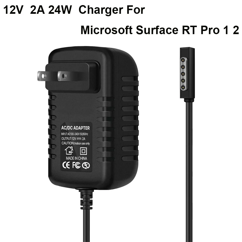 Surface Rt Charger 24W-Adattatore Per Caricabatterie Ca Sostitutivo 12V 2A Per Microsoft Surface Rt 10.6 "Tavolo Windows, Alimentatore