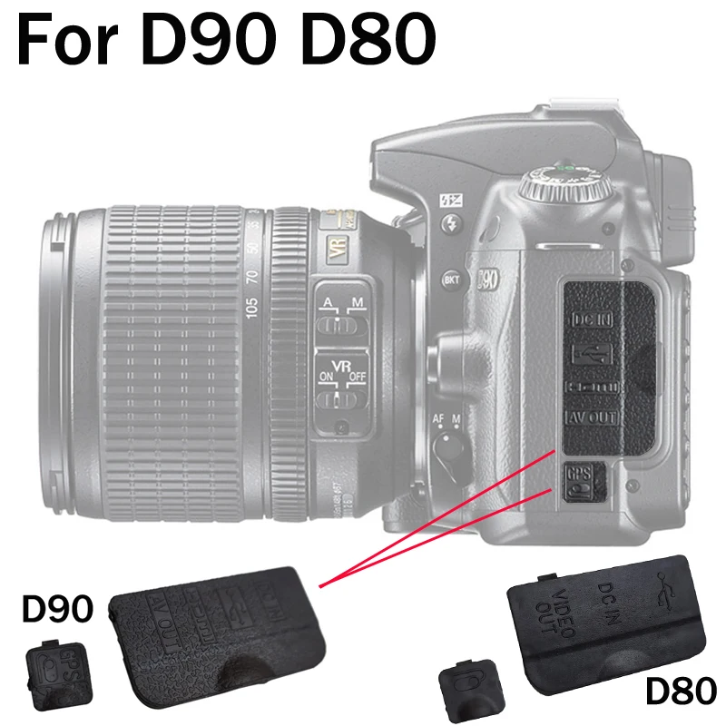 Pelle Decorativa In Pelle Di Gomma Usb Adatta Per Nikon D90 D80 Cover Gps In Gomma Gps Cover Riparazione Fotocamera Domestica