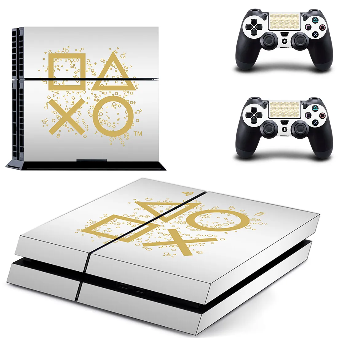Pure White Symbol Logo Design Ps4 Skin Sticker Decalcomania Cover Per Console E 2 Controller Ps4 Skin Vinyl