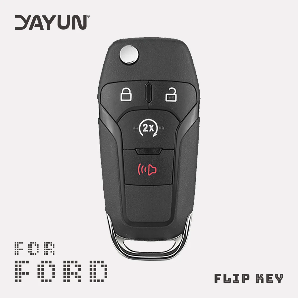 Yayun Remote Flip Key Shell 2/3/4 Pulsanti Fob Case Forford 2015-2019 F-150 Fusion F-250 F-350 Focus Mk Mk7 Explorer Ranger