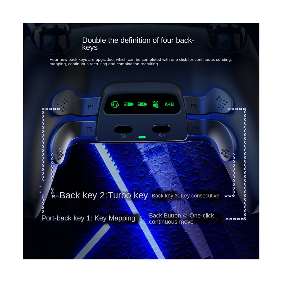 Per Controller Ps5 Kit Remappable Back E 4 Pulsanti Posteriori Rise Remap Kit (Nero)