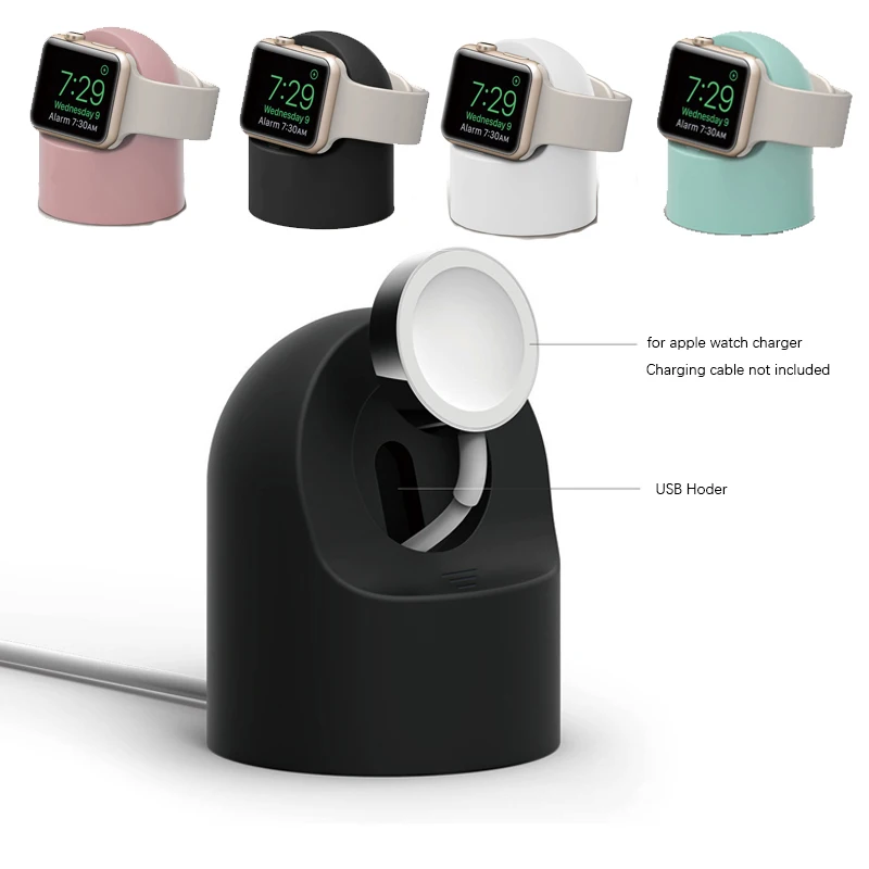 Supporto Per Caricabatterie In Silicone Per Apple Watch Serie 7 6 5 4 3 2 1 Se Per Apple Iwatch Station Dock Charger Accessori Per Supporto Da Tavolo