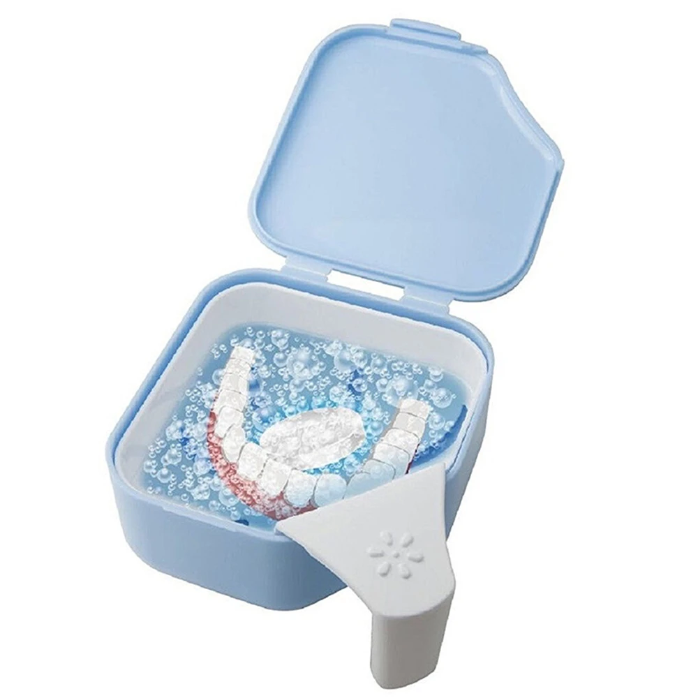 Scatola Di Immagazzinaggio Della Protesi Contenitore Per Ammollo Per Denti Finti Per Tutore Invisibile A Due Strati Con Custodia Per Protesi Da Viaggi
