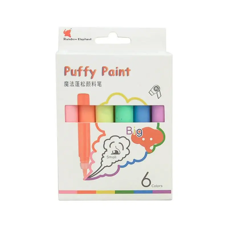 Magic Puffy Pens Popcorn Color Paint Pen Print Bubble Pen Puffy 3D Art Safe Pen Magic Diy Bubble Popcorn Drawing Pens