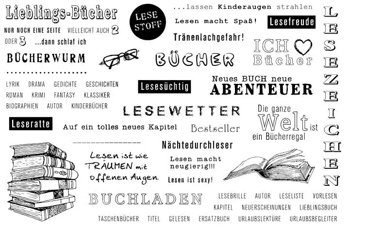Tedesco Lieblings Bucher Timbri Trasparenti Scrapbook Paper Craft Clear Stamp Scrapbooking X0291