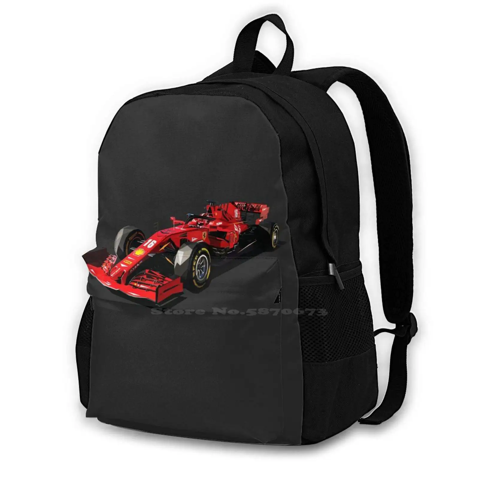 Charles Leclerc Sf1000 Low Poly Art Bag Zaino Per Uomo Donna Ragazze Adolescente Nero Charles Leclerc Leclerc Sf1000 Race Racing