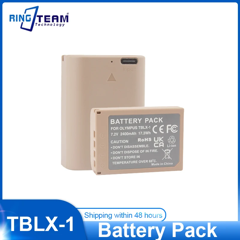 Per Batteria Agli Ioni Di Litio Tipo Olympus Blx-1 Con Porta Di Ricarica Usb-C Per Batteria Fotocamera Dslr Olympus Om-1 2400Mah