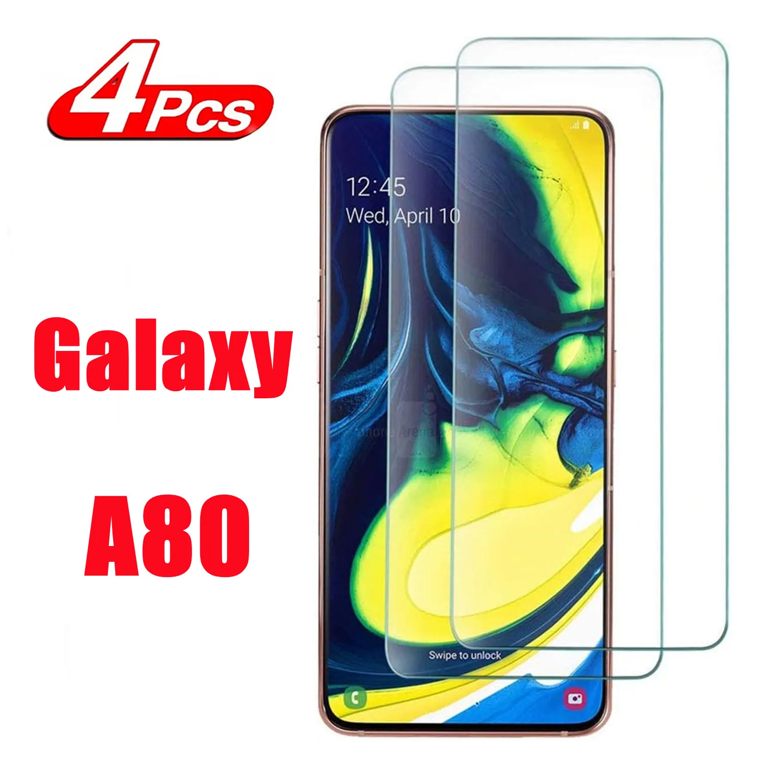 2/4 Pezzi Per Samsung Galaxy A80 Vetro Temperato Per Samsung Galaxy A80 Pellicola Proteggi Schermo In Vetro