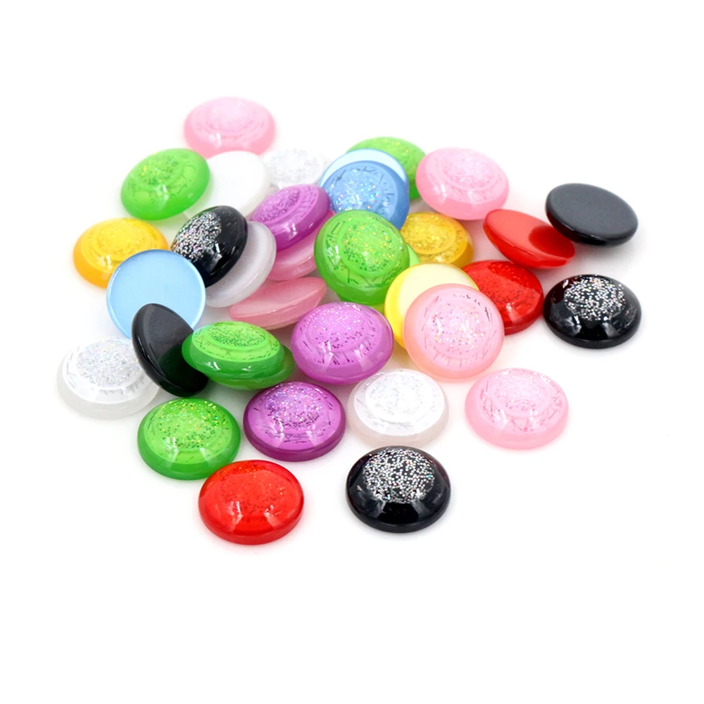 Nuovo Nuovo Nuovo! 40 Pz/Lotto 12 Millimetri Mix Di Colori Ab Posteriore Piana Cabochons Della Resina Di Stile Fit 12 Millimetri Cameo Di Base Cabocho
