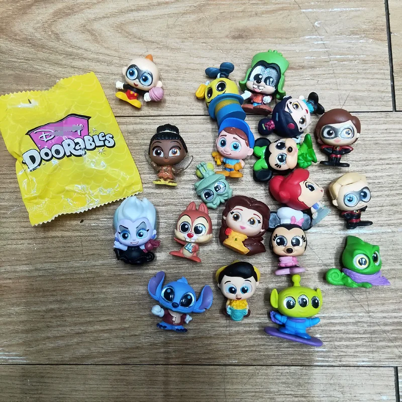 19Pcs Doll E 1Blind Bag Doorables Mini Anime Figure Disney Genuine Bulk-Cargo 3-4Cm Glass Eye Doll Regali Per Bambini