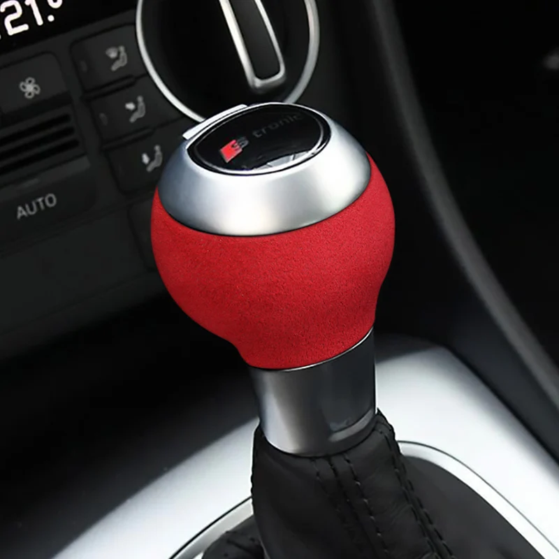 Top Suede Wrap Car Pomello Del Cambio Abs Trim Cover Sticker Per Audi A3 8P 8V Q3 Ttrs Rs4 Rs5 Rs6 Rs7 Lhd Rhd Accessori Interni