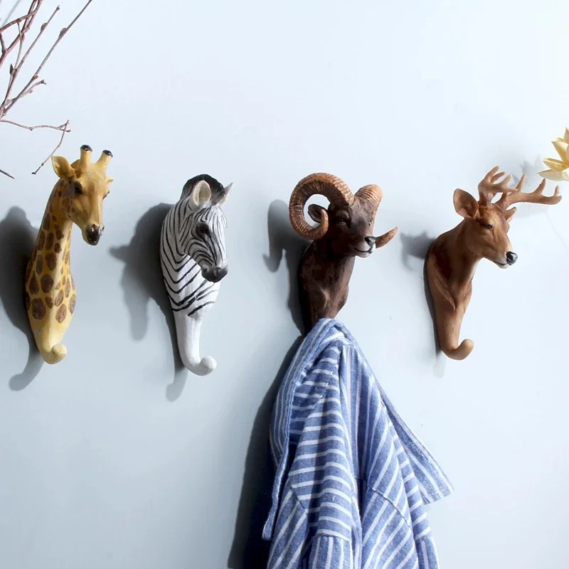 1 Pc Appendiabiti Da Parete In Resina Vintage Gancio Tridimensionale Per Animali Gancio Da Parete Decorazione Da Parete Per La Casa Rack Per Animali S