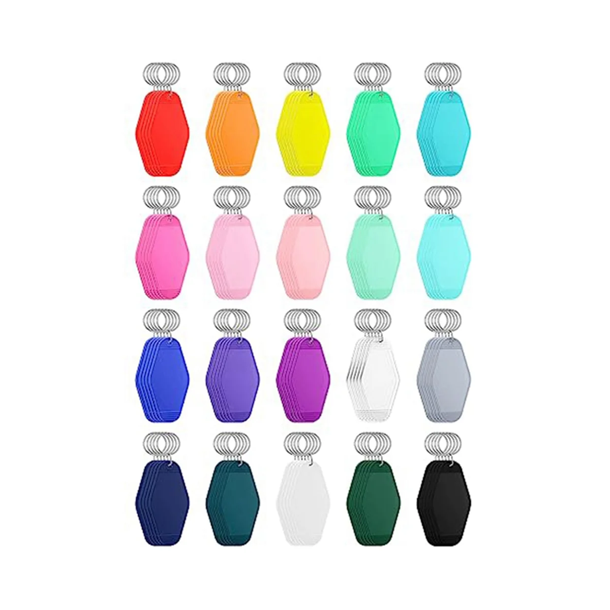 100 Pcs Blank Hotel Motel Portachiavi Bulk 20 Colori Plastica Sublimazione Portachiavi Vuoti Vintage Rhombus Motel Key Tag