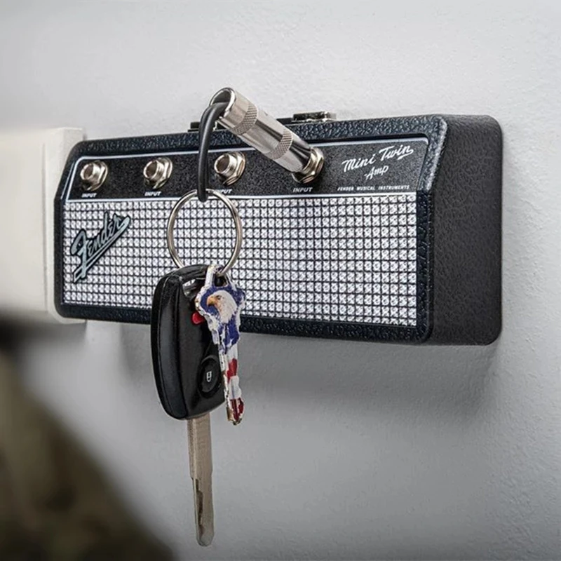 Fender Blues Music Key Storage Jack Rack 2.0 Key Holder Guitar Wall Keychain Holder Vintage Amplifier Home Decoration Gift