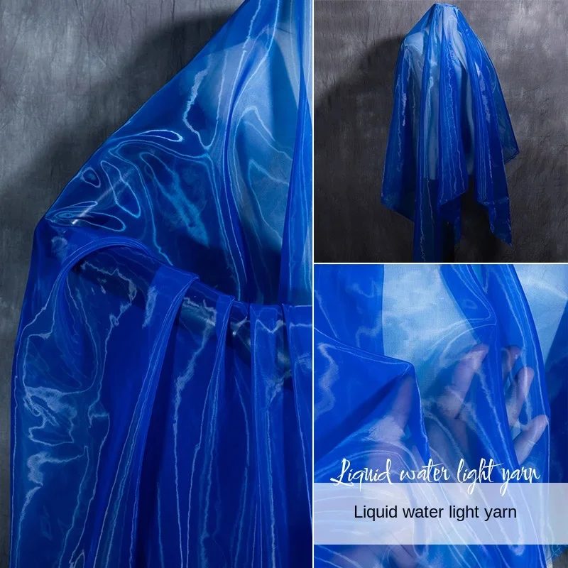 Filato Waterlight Organza Trasparente Sottile Morbido Tessuto Da Sposa A Rete Hanfu Abbigliamento Abito Abito Tessuto Stage Background Fabric