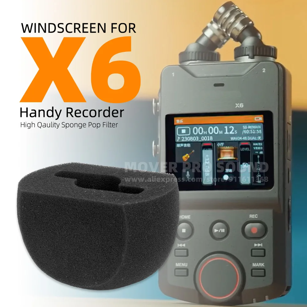 Registratore Microfono Parabrezza Per Tascam X6 X 6 Mic Anti Pop Noise Filter Screen Schiuma Parabrezza Spugna Scudo Antivento