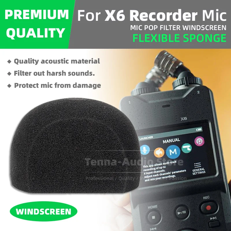 Per Tascam X6 X 6 Registratore Microfono Parabrezza Registrazione Antivento Antirumore Parabrezza Filtro Pop Spugna Mic Cover Foam