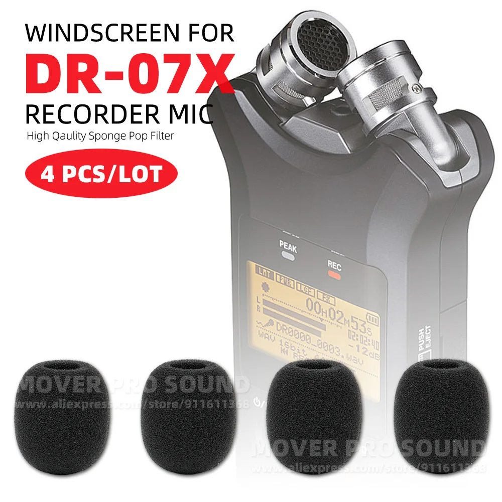 Microfono Parabrezza Filtro Pop Mic Cover Per Tascam Dr07 Dr07X Dr-07 Dr-07X Dr 07 X Mkii Mk 2 Spugna Antivento Registratore Schiuma