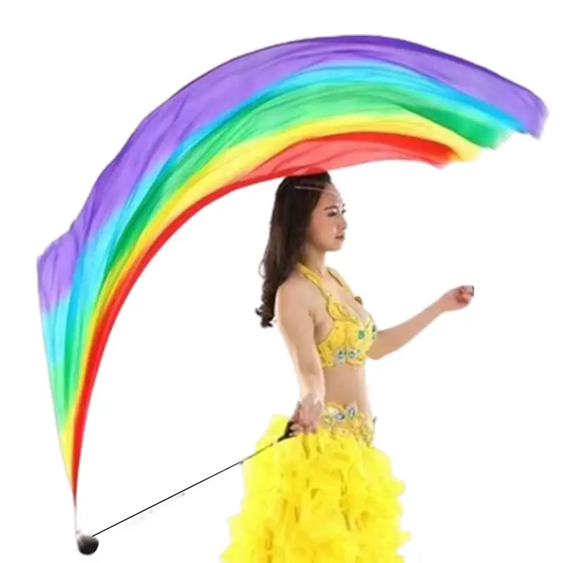 Danza Velo Di Seta Danza Del Ventre Sciarpa Di Seta Veli Poi Streamer Colori Graduali Bandiere Di Seta Poi Con Poi Ball Sciarpa Di Seta Di Danza Del V