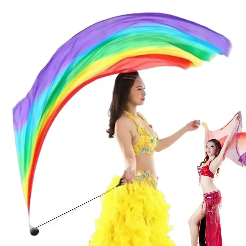 Danza Velo Di Seta Danza Del Ventre Sciarpa Di Seta Veli Poi Streamer Colori Graduali Bandiere Di Seta Poi Con Poi Ball Sciarpa Di Seta Di Danza Del V