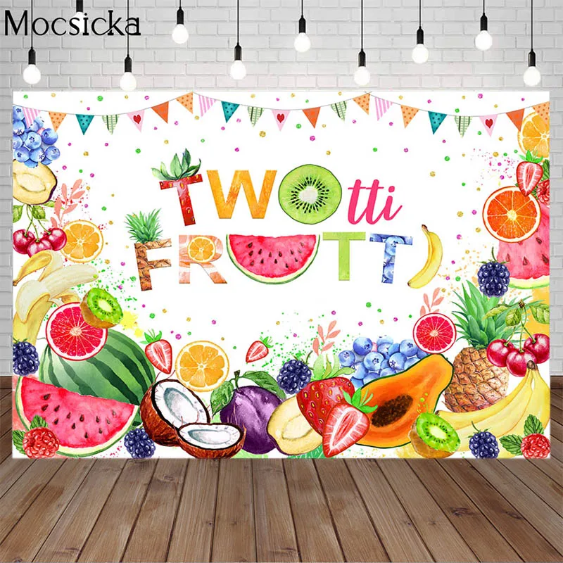 Twotti Frutti Tema Sfondo Frutta Tropicale Festa Di Compleanno Fotografia Sfondo Ananas Anguria Baby Shower Studio Fotografico