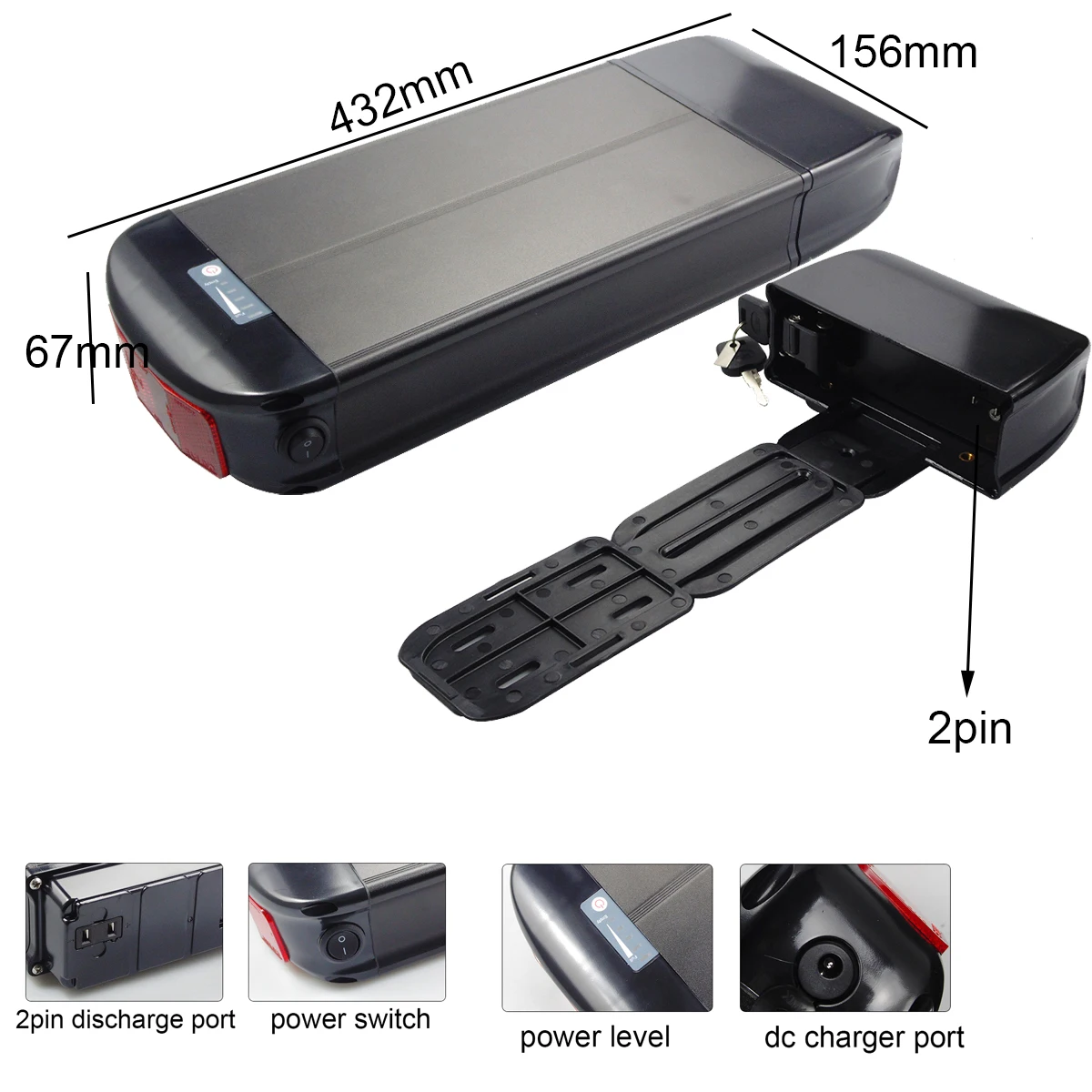 Carrier Ebike Batteria 36V 10.4Ah 13Ah 14Ah 15Ah 16Ah 17.5Ah Per Mifa Rex Prophete Cyco Kreidler Curtis Akku Sostituzione