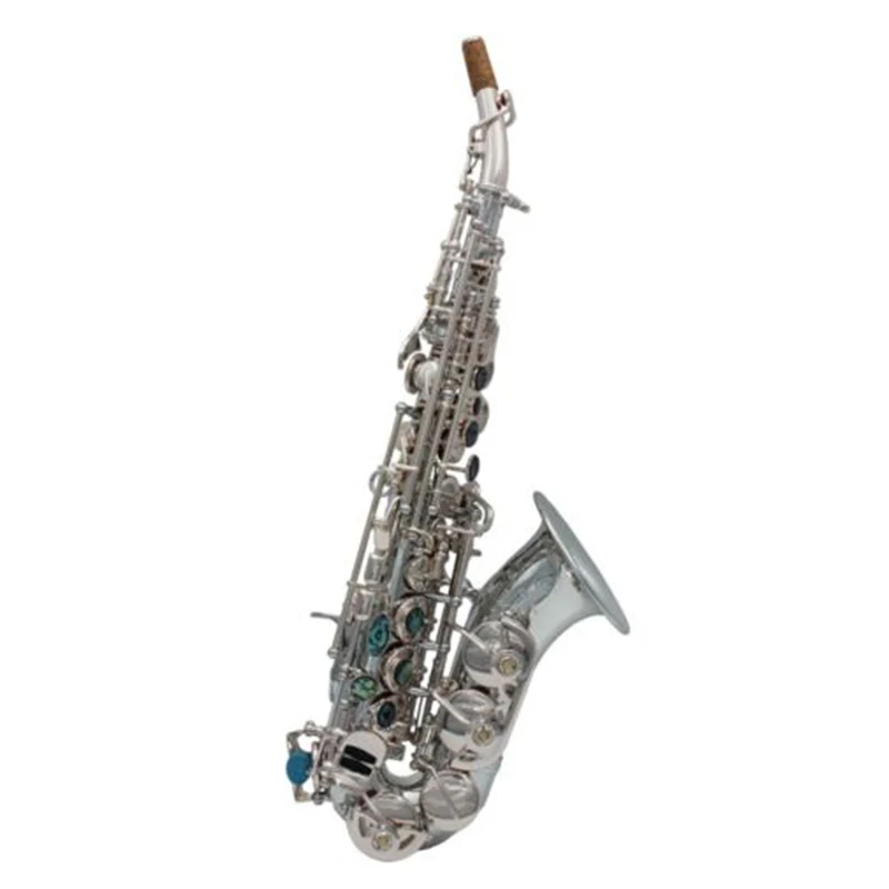 Musica Orientale Stile Yani Sassofono Soprano Curvo Placcato Argento Pieno Sassofono Soprano