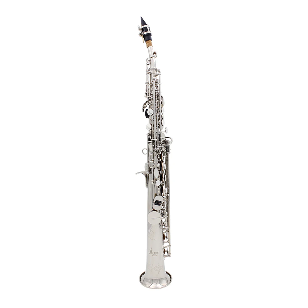 Sassofono Soprano Argento Bb Flat Professional Woodwind Instrument Brass Straight Sax Con Custodia Accessori Per Strumenti Musicali