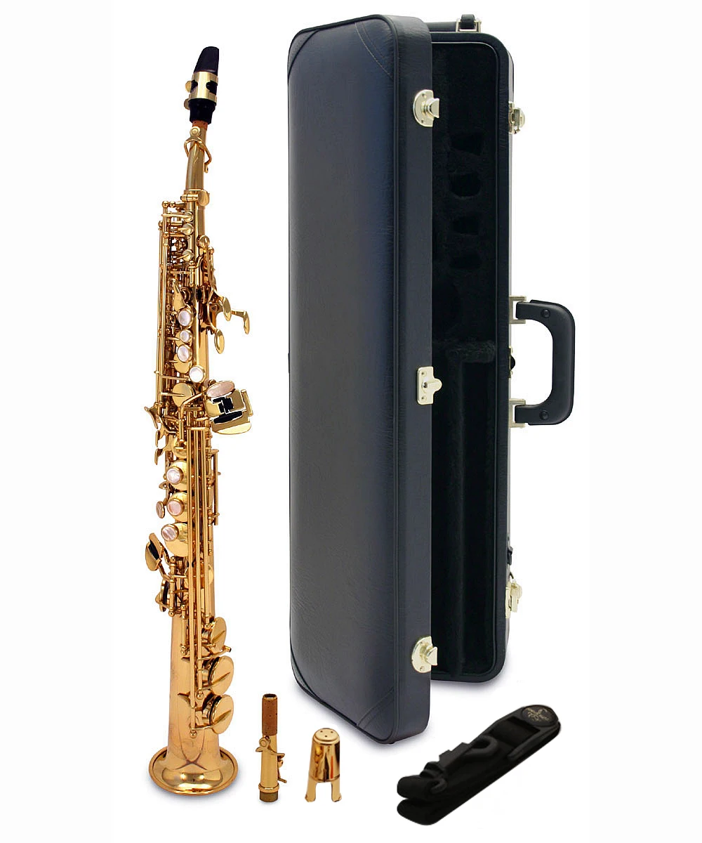 Sassofono Soprano Curvo Professionale S-991 Oro Curvo Soprano Sax 991 Vernice Chiave D'Oro Con Accessori