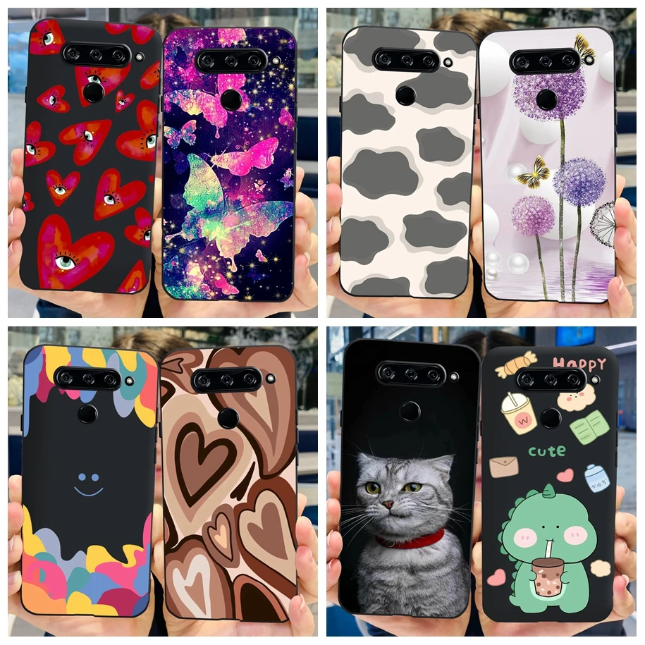Per Lg V40 Thinq Case Lg V50 Thinq Cover Cute Dinosaur Cartoon Slim Custodia Morbida Per Lg V50S Thinq 5G Lm-V510N Protector Capa