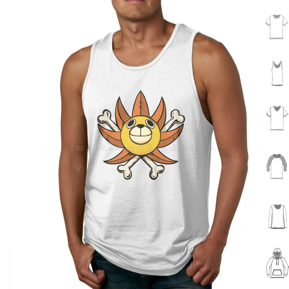 Thousand Sunny Canotte Stampa Cotton Thousand Sunny Ship Pirate Anime Manga Rufy Sunny Summer Weeb Nerd Happy Bright