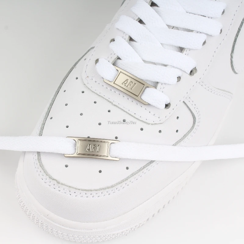 1Set Af1 Fibbia + Lacci Delle Scarpe Sneaker Lacci Delle Scarpe Accessori Per Scarpe Originali Af1 Bianco Nero Piatto Lacci Delle Scarpe Decorazioni P