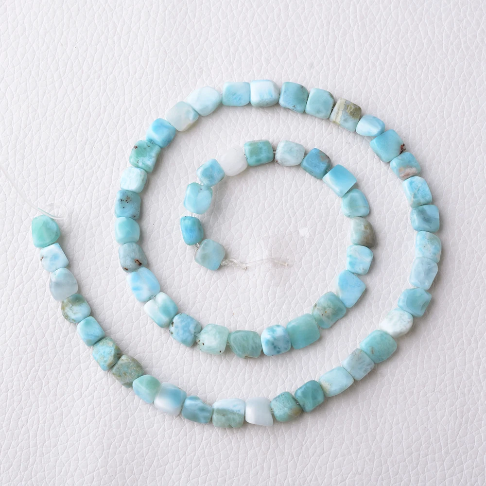 5-6Mm Perle Di Pietra Naturale Di Pepita Larimar 15 "Fili
