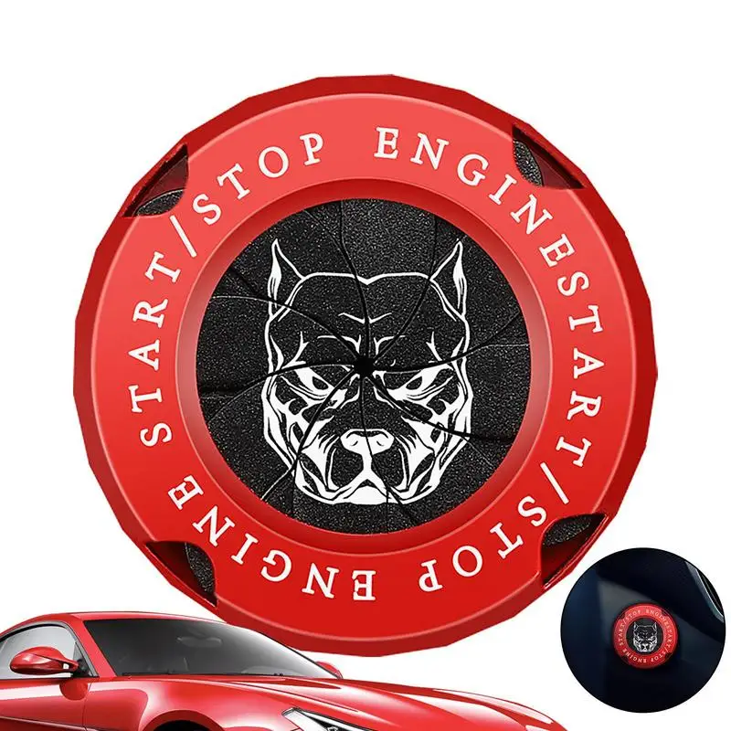 Dog Pattern Car Moto Engine Start Stop Button Cover Lega One-Button Start Cover Protettiva Rotante Dog Pattern Car Moto Engine