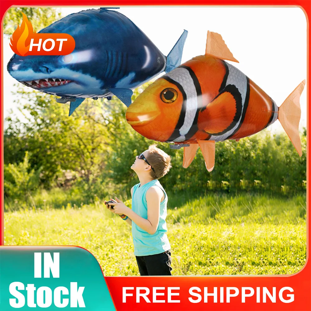 Telecomando Shark Toys Infrared Rc Electric Flying Air Balloons Giocattolo Per Bambini Rc Fly Air Balloons Clown Fish Toy Gifts Party Decor