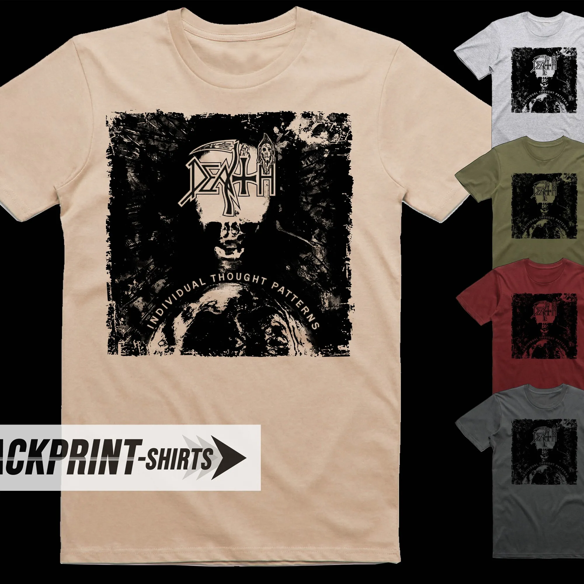 Death Individual Think Patterns T Shirt Cotone Uomo Tutte Le Taglie S 5Xl 18 Colori Band Poster Album Cover