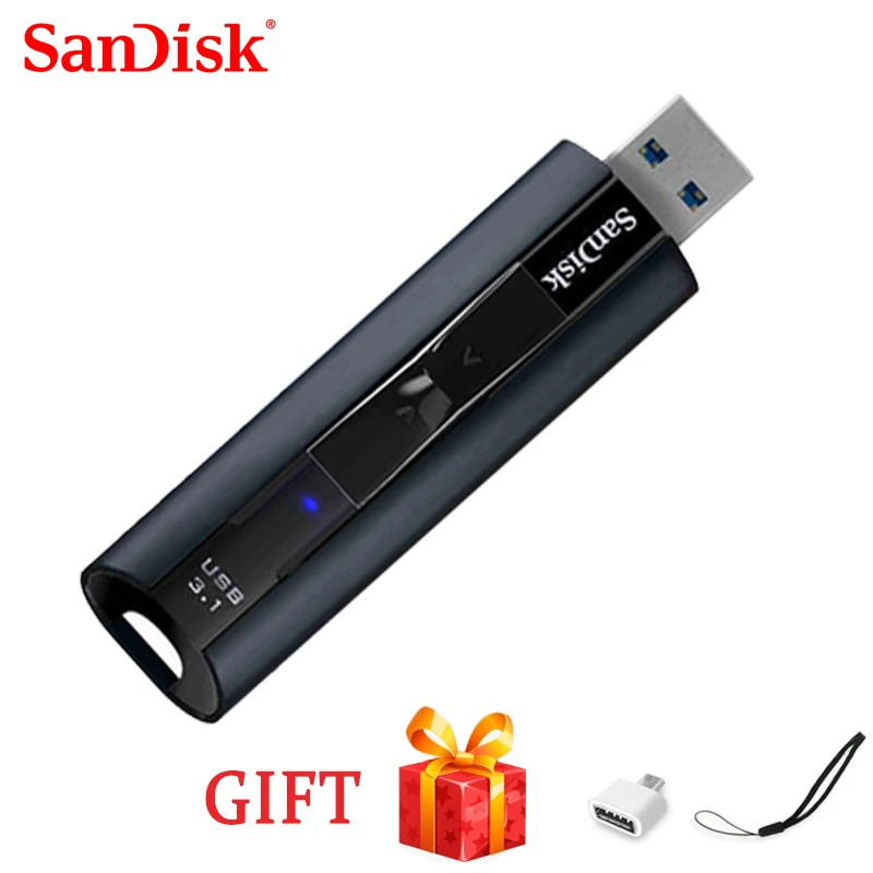 100% Sandisk Pendrive Memory Usb Stick Cz880 Extreme Pro 128Gb Usb 3.1 Flash Drive A Stato Solido 256Gb Pen Drive Ad Alta Velocità 420 Mb/S
