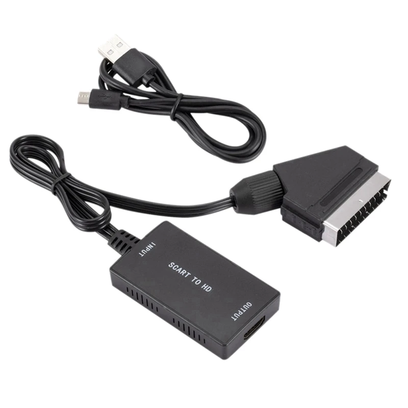 Le Migliori Offerte Convertitore Da Scart A Hdmi Con Cavo Hdmi Adattatore Hd Convertitore Audio Video 720P 1080P Adatta Per Proiettore Monitor Tv