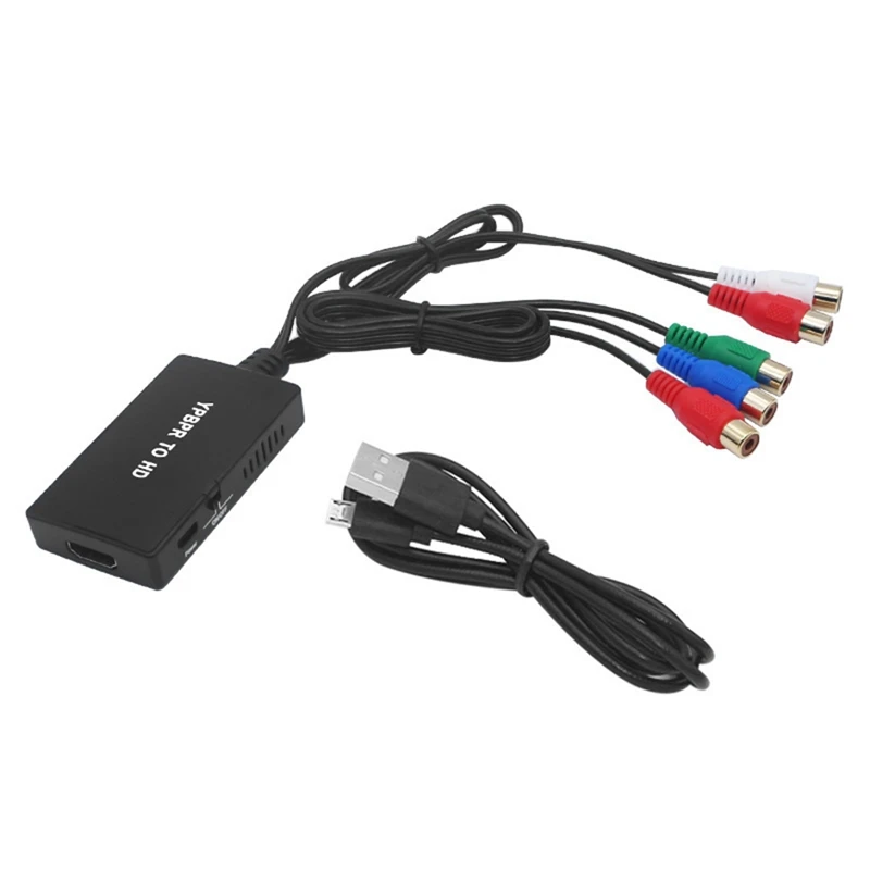 Componente 1080P A Convertitore Compatibile Hdmi Ypbpr Rgb + R/L Adattatore Da Audio A Hdmi Compatibile Da 5Rca A Hdmi Compatibile