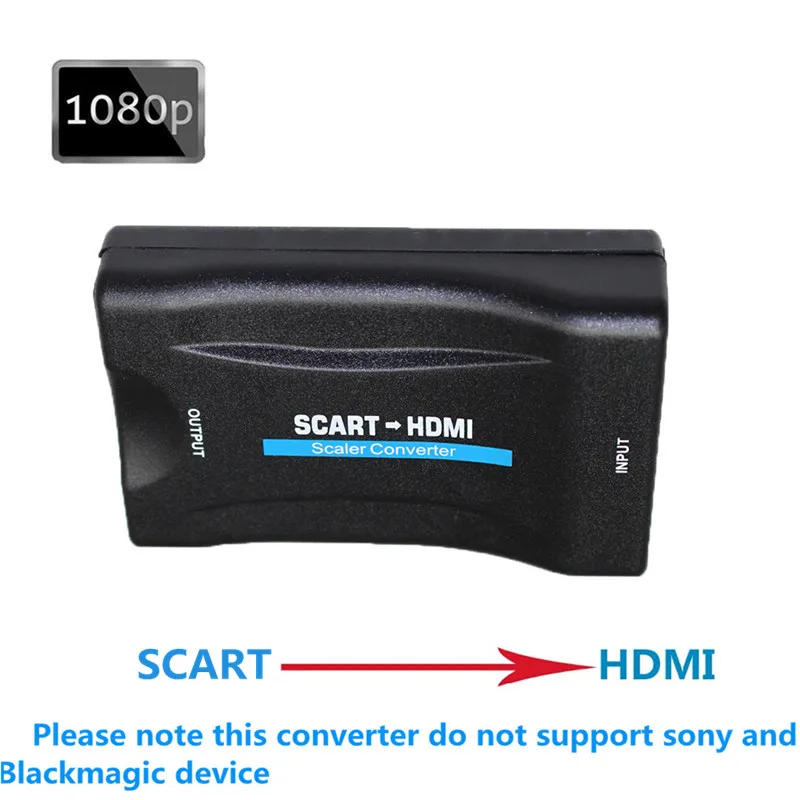1080P Convertitore Da Scart A Hdmi Adattatore Audio Video Da Hdmi A Scart Per Hdtv Sky Box Stb Per Smartphone Hd Tv Dvd Novità