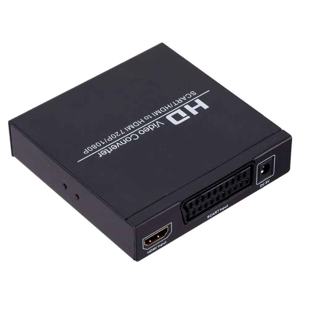 Hd 1080P Digital Scart Convertitore Hdmi Compatibile Con Hdmi Video Ad Alta Definizione Konverter Adattatore Spina Di Alimentazione Ue/Usa Per Hdtv Hd