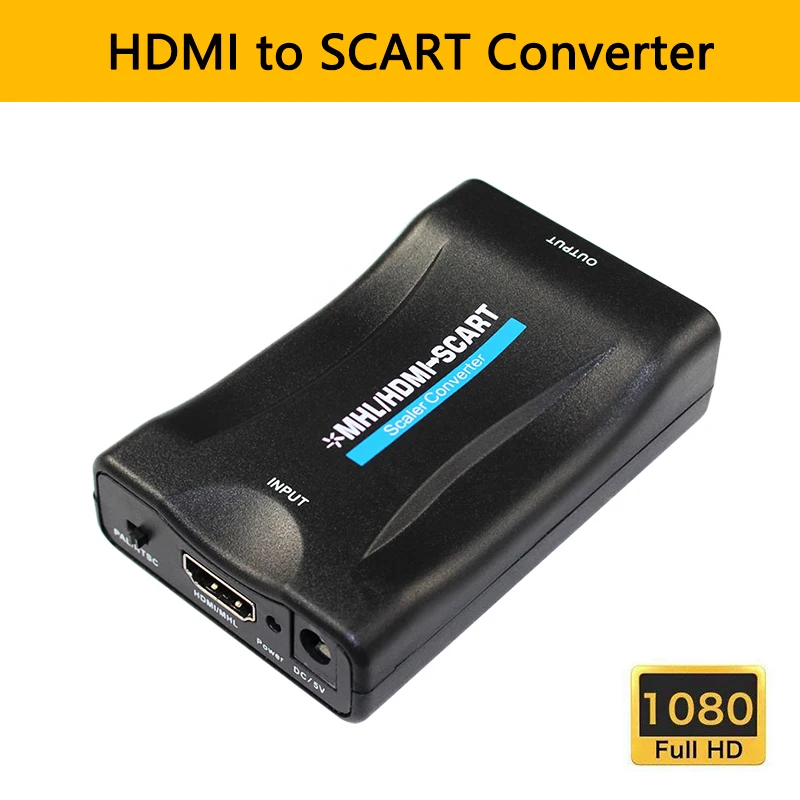 Hdmi A Scart Av Audio Video Converter Adattatore Di Alto Livello Del Segnale 1080P 60Hz Per Hdtv Sky Box Stb Smartphone Hd Tv Dvd