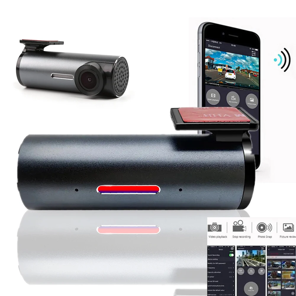 Wifi Dash Cam Per Auto Dvr Black Box 1080P 360 Gradi Dash Cam App Control Video Dashcam Car Camera Driving Recorder