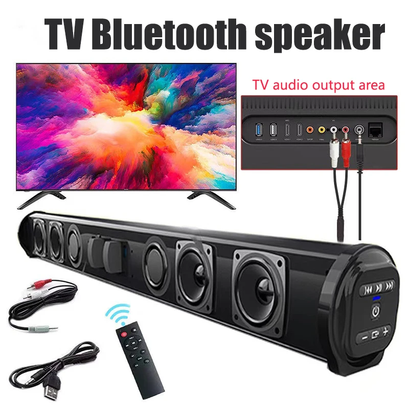 Altoparlante Bluetooth Wireless Audio Long Bar Sound Blaster Tv Echo Altoparlante Da Parete Collegato Al Proiettore Del Computer Per La Riproduzione U