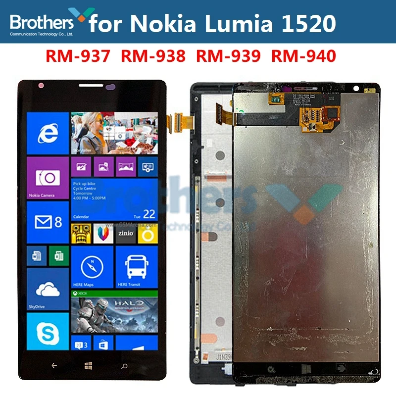 Schermo Lcd Per Nokia Lumia 1520 Display Lcd Per Nokia 1520 Assemblaggio Lcd Rm-937 Sostituzione Del Digitalizzatore Touch Screen Rm-938 Testato