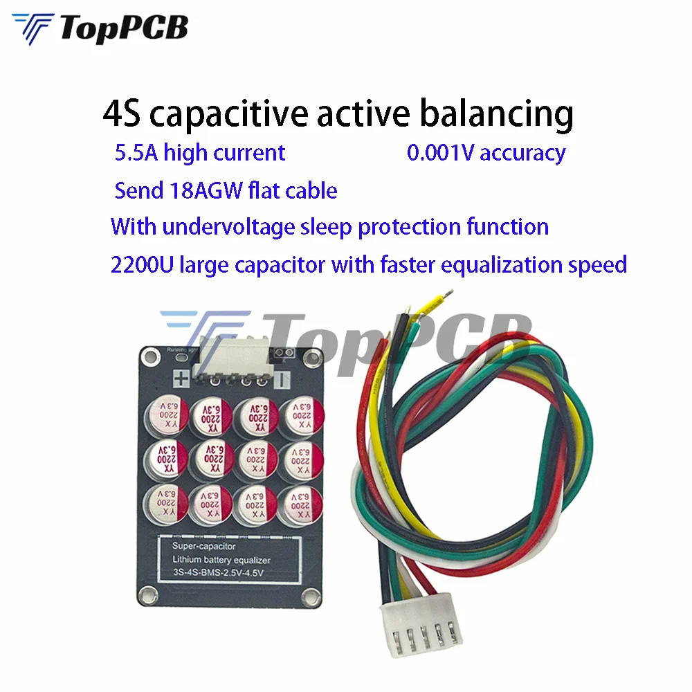 3S 4S 5.5A Active Balancer Equalizzatore Ncm Lfp Lithium Li-Ion Lifepo4 Batteria Bms Condensatori Balance Energy Transfer Per Cell Pack