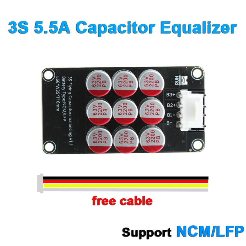 5.5A Active Equalizer Balancer 3S Cells Balancer Lifepo4 Lipo Ncm Batteria Condensatore Di Energia Litio Pack Accessori Bms