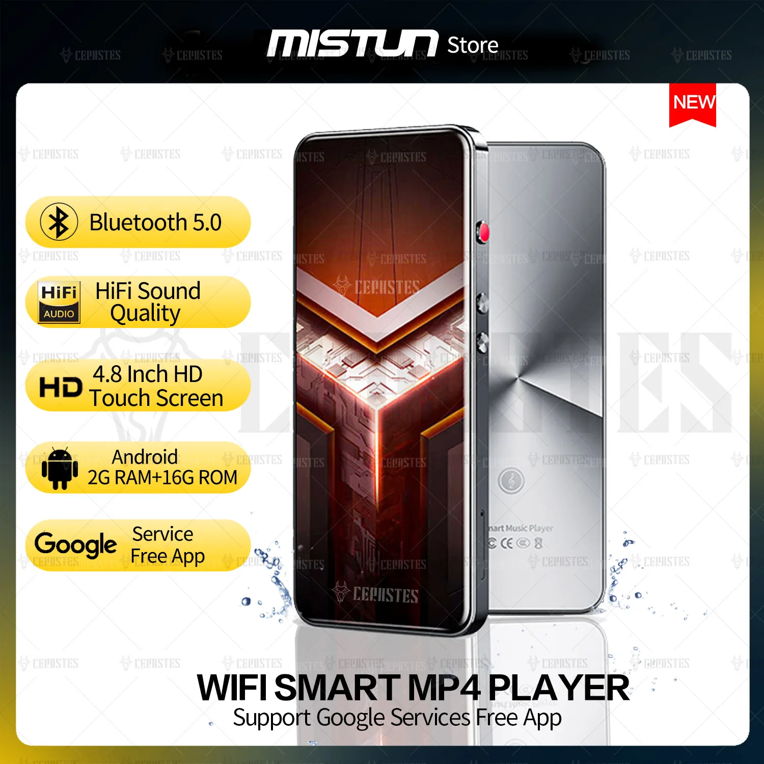 2023Nuovo Lettore Mp3 Portatile Wifi Bluetooth Mp4 4.8 "Lettore Musicale Audio Hifi Con Navigatore Servizio Google Youtube Spotify App Gratuita